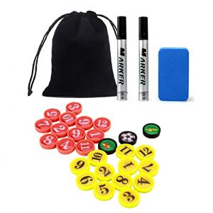 Holzsammlung Aimants Football-Jeu de 27 Magnets Football de 1,4 centimètres avec Sac,Marqueur et Gomme,pour Tableaux et Dossiers D'entraînement Magnétiques (TeencentsMallEU, neuf)