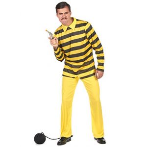 DEGUISE TOI - D&eacute;guisement Dalton homme - Lucky Luke - Haut - Pantalon - Boulet - XL - Jaune - D&eacute;guisements adultes - Polyester - Laver &agrave; la main - Carnaval (Vegaoo Party_Officiel, neuf)