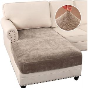 FASCINATDECO Housses de Coussin de Siège de Canapé, Housse Coussin Canapé en Chenille Extensible, Housse Assise Canapé, Housse Canapé d'angle Antidérapante (Taupe,Housse de méridienne) (FASCINATDECO, neuf)