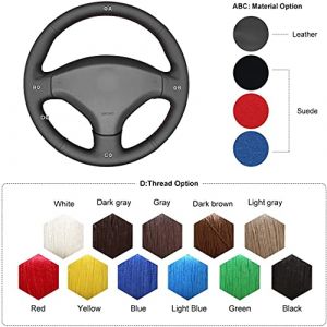 MEWANT Personnalis&eacute; Housse De Volant Personnalis&eacute;e en Cuir V&eacute;ritable pour Peugeot 308 2007-2013 / 408 2012-2014 (Mewant official store, neuf)