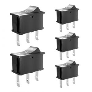 SCOOYUCK 5 Pièces Interrupteur à Bascule, Mini SPDT 10mm x 15mm 3 Broches ON/OFF/ON, 12V 24V 125V 250V Interrupteur a Bascule, Pour Voiture Bateau Appareils Ménagers (SCOOYUCK, neuf)