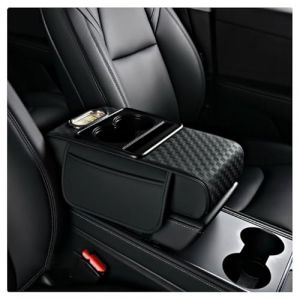 YWUANNMGAZ Coussin Accoudoir Voiture Universel pour Subaru Forester Impreza XV Outback, Coussin D'accoudoir De Voiture avec Porte Gobelet Et Multifonctionnelle Rangement Bo&icirc;te(Black) (DIEGEROUJIAMO-EU, neuf)