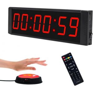 Timer Sport avec Bouton Marche/Arr&ecirc;t, Chronom&egrave;tre Minuteur Digital Horloge Murale avec T&eacute;l&eacute;commande, Minuteur Fitness Gym Timer 12/24H Horloge pour Workout Home Gym (HANGZHOU GANXIN ELECTRONIC CO.,LTD, neuf)