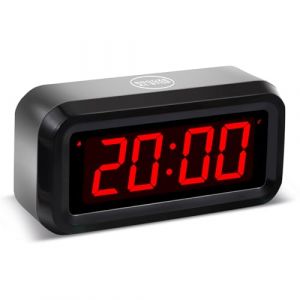 Timegyro réveil numérique,Réveil Matin Réveil à Pile 3 Niveaux de luminosité réglable, 12/24 Heures, Sieste, Grand écran LED de 1,2 Pouces à côté de l'horloge de la Chambre (CHAORONG, neuf)