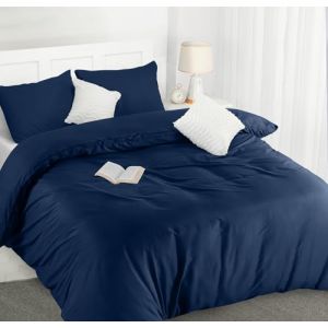 Utopia Bedding Housse de Couette 230x220 cm avec 2 Taies d'oreiller 50x75 cm (Marine) - Parure de Lit 220 x 230 cm - Ensembles de Housses de Couette en Microfibre brossée Douce (Utopia Deals Europe, neuf)