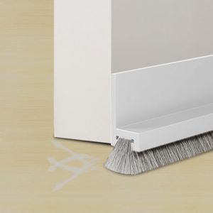 Lonwiner Joint de Porte,Joint Brosse Isolation Phonique Porte,Calfeutrer Bas de Porte,joint de porte d'entr&eacute;e,Auto-adh&eacute;sif et Peut &ecirc;tre Coup&eacute; &agrave; la Taille,Boudin de Porte (Blanc, 100CM) (WTYLL-EU, neuf)