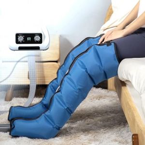 Bottes Pressoth&eacute;rapie XXL Pressoth&eacute;rapie Jambes 6 Chambres Massage &agrave; Compression D'air &Eacute;lectrique pour La Jambe Le Bras La Taille De Drainage Lymphatique D&eacute;tend Les Muscles (Blue, 2legs) (QUANHUAISHANG, neuf)