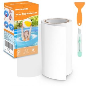 HONGTAISHENG Kit de réparation, 10,8cm x 2m TPU Ruban d'étanchéité avec Couteau, grattoir, Scotch Etanche Eau Imperméable pour Piscine, Matelas Gonflable, Tente, Spa Gonflable, Transparent (HONGTAISHENG, neuf)