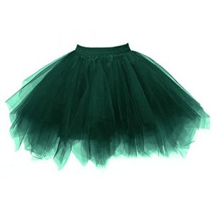 Jupe tutu en tulle pour femme et fille - Jupon sous-jupe - Style vintage années 50 - Ballet - Style bulle - Jupe de danse - Robe de danse - Robe de bal - Courte - Rétro - Jupe en tulle, taille unique (⭐⭐⭐⭐⭐5.0 Zhiyao, neuf)