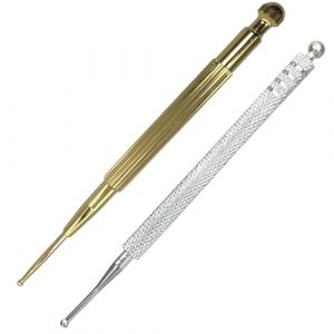 YAOYYG 2 PCS Acupuncture Oreille Acupuncture Pen, Stylo Point Acupression Auriculaire avec Ressort Int&eacute;gr&eacute; Outil de Th&eacute;rapie Auriculoth&eacute;rapie, Stylo &agrave; Double T&ecirc;te &agrave; Ressort pour Oreille et Sonde Corpo (PuSaSenJunKe, neuf)