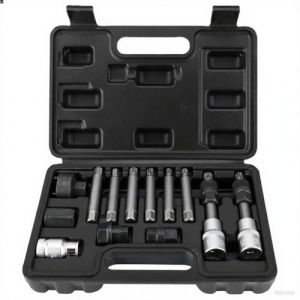 FreeTec 13pcs Coffret Douille Poulie Alternateur, 1/2" Outil Poulie Alternateur, Cl&eacute; Poulie Roue Libre Alternateur avec 33 Dents, Extracteur Demontage Alternateur pour VW Audi VAG Fiat (Noir) (FreeTec, neuf)