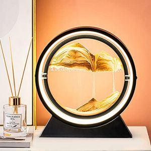 Demiawaking Peinture De Sable Qui Coule Lampe, Sablier Liquide, Lampe Sable Mouvant en Verre, Orange, 12 Pouces (demiawaking, neuf)