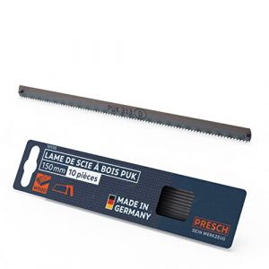 Presch Jeu de lames de scie à bois PUK 150mm 10 pcs - Lames de scie à main 150mm - Pour bois tendres, durs et profilés, panneaux durs, cartons (Presch, neuf)
