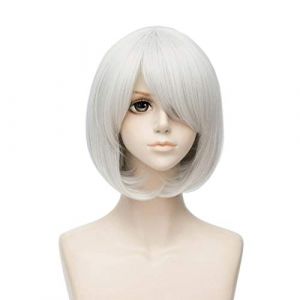GUANBBD Spiel NieR Automata 2B YoRHa No.2 Type B Perruque Cosplay Costume Femmes Cheveux Courts Halloween Fête Perruques (GUANBAIJI1982, neuf)