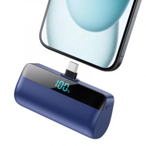 Feob Batterie Externe 5200mAh pour iPhone 16/15 Series, PD Charge Rapide USB C Power Bank avec Écran LCD Chargeur Portable Compatible avec iPhone 16/15 Plus Pro Max, Samsung S24/23, Huawei etc - Bleu (sanreneu, neuf)