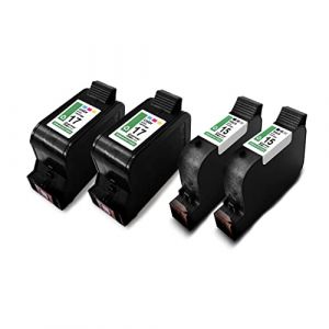Eurotone Set de 4 Cartouche d'encre Compatible pour HP 15XL C6615DE 17XL C6625AE pour DeskJet 816C 817C 825C 825CVR 840C - 2X Black & 2X Color (Eurotone, neuf)