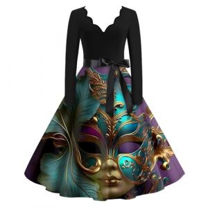 TOFOTL Robe Renaissance Deguisement Grande Taille Indien F&eacute;e Princesse Vintage Annees 80 Venise Adulte Couple Disco Multicolore Grande Taille D&eacute;guisement Carnaval Femme Bleu M (TOFOTL✈8-21 Jours Arrivent, neuf)