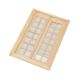 F Fityle 1:12 Miniature Fen&ecirc;tre Dollhouse Double Porte Fen&ecirc;tre DIY Sc&egrave;ne Mod&egrave;le Artisanat Dollhouse Accessoires Poup&eacute;e en Bois Petite Fen&ecirc;tre pour Cuisine (Homegarden FR, neuf)