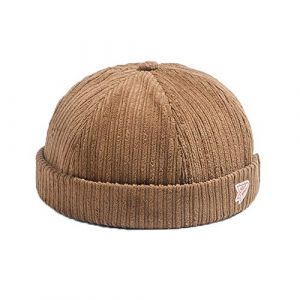 YAMEE Bob Homme Docker Bonnet Femme Casquette Neuf Urban Style Bord Roulé rétro Travailleur Marin Unique Street décontracté Brimless Chapeau (One Size 56-58cm) (YAMEE, neuf)