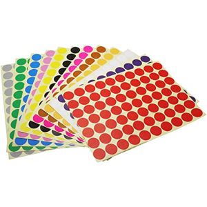 Gomette Ronde,16 Feuilles 16m Autocollants à Pois Couleur Gommettes1440 Etiquettes de Points de CercleF Autocollants de Codage pour Calendriers Scolaires Bureau Carte Artisanat Art (Ziranee, neuf)