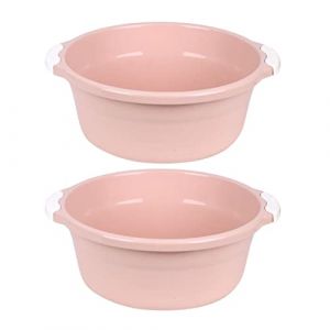 CALLARON Lot De 2 Lavabos Plastiques Grand Format Rose, Bassin Multifonction Antid&eacute;rapant, Usage M&eacute;nage Et Bain De Pieds, Adapt&eacute; La Cuisine Et Salle De Bain (Raindrops On Roof, neuf)