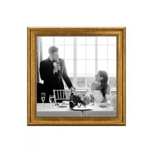 CABBEL Cadre photo 40x40 cm Or – Style Baroque Vintage – Pour affiches, photos et certificats – Verre acrylique incassable – Élégant & décoratif – Idéal pour salon, bureau ou galerie (Seller4Ever, neuf)