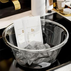 Aumotop Lavabo Transparent &eacute;pais en PET, Lavabo Rond Multifonction Durable, Baignoire &agrave; Vaisselle pour la Cuisine &agrave; Domicile, adapt&eacute; au Dortoir D'&eacute;tudiants (Grand clair) (LJYSD, neuf)