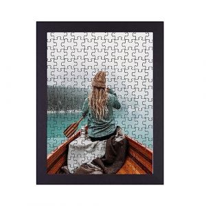 Rahmendesign24 Milano Cadre pour puzzle avec verre acrylique Noir mat Env. 300-500 pièces 61 x 46 cm 46 x 61 cm (Rahmendesign24, neuf)