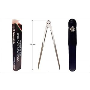 Il Frangente NF/30 Compas Nautique en métal satiné à Pointes Fixes, 18 cm (Edizioni il Frangente, neuf)