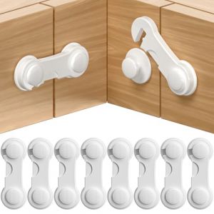 Septeamay 8 Pi&egrave;ces Bloque Porte B&eacute;b&eacute;, Bloque Tiroir Securite Enfant, Bloc Porte Securite Bebe, S&eacute;curite Domestique, Securite Placard Enfant pour Fen&ecirc;Tre R&eacute;Frig&eacute;Rateur, Adh&eacute;Sif Fort Sans Per&ccedil;Age,Blanc (SEPTech, neuf)