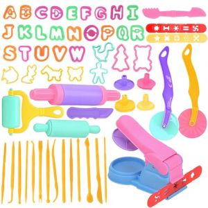 Vimmvid Lot de 62 accessoires de pâte à modeler pour enfants, accessoires de cuisine, jouets créatifs pour garçons et filles, pâte à modeler, kit de création (SERGJAK OÜ, neuf)