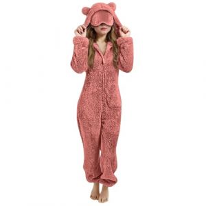 G&eacute;n&eacute;rique Combinaison Pyjama Fille Gar&ccedil;on Enfant Douce Pyjama Combinaison Surpyjama pour Enfants Grenouill&egrave;re Hiver Chaude Doubl&eacute;e Polaire Avec Capuche Et Cache-&OElig;il D&eacute;guisement Douillet En Peluche (Mumuki, neuf)