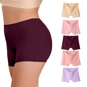 WEASIC Boxer femme coton culotte shorty femme coton panty calecon panty cale&ccedil;on boxer sans couture shorty sans couture shorties invisible shorties (Lot de 5 - Multicolore 2, M) (WEASIC, neuf)