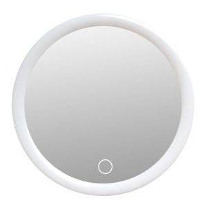 melairo 1 PCS 10X Miroir Grossissant avec Lumière Miroir de Maquillage avec Lumières Miroir LED Grossissant Compact Blanc pour Salle de Bain, Chambre à Coucher, Hôtel. (LaiLLar, neuf)