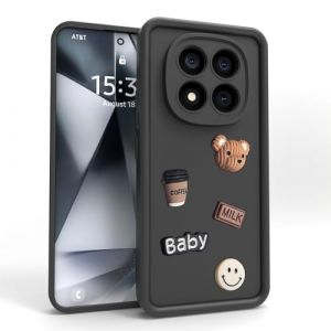 PanXCase Coque pour Xiaomi Redmi Note 15 Pro 5G - &Eacute;tui 3D Ourson Sourire Motif D&eacute;sign Cute Silicone, Protection Cam&eacute;ra Filles Femmes Antichoc Housse (Black) (PanXuan, neuf)
