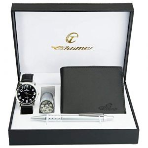 BELLOS Coffret Cadeau Montre Homme Noir - Lampe LED - Portefeuille - Stylo (FDO CONCEPT, neuf)