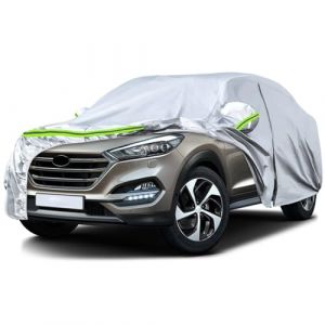 JUDANNA Bâche de voiture, d'extérieur, imperméable, convient pour Hyundai Tucson IX35, 2009-2024, protection contre la pluie, le soleil, la poussière, les UV, argent (Amomusm, neuf)