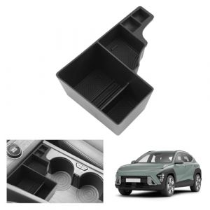 GAFAT Hyunda-I Kona SX2 EV Electric Hybrid 2024 2025 Bo&icirc;te de Rangement Console Centrale, Kona SX2 2024 Organiseur Plateau en Plus du Porte-Gobelet, Compatible avec Accessoires Hyundai Kona 2024 (GAFAT(EU), neuf)