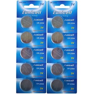 Eunicell Lot de 10 piles bouton au lithium CR2354 3 V sans rainure de cavité (2 cartes blister de 5 piles) jetables (ENERGY 01, neuf)