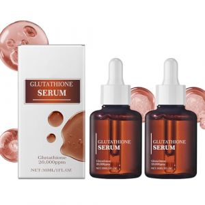 Sérum au glutathion avec 20 000 ppm de glutathion, améliore l'élasticité de la peau, hydrate en profondeur, atténue le teint terne et les rides, illumine et anti-âge. (2pcs) (henanluoyi, neuf)