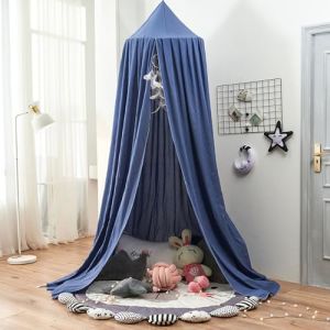 Odot Ciels de Lit Enfants pour Fille et Garcon, Bleu Marine Ciel de lit Bébé Tente Lit Princesse Maison de Jeux, Baldaquin Moustiquaire Décoration pour Dôme Chambre (Bleu marine,65cm) (Odot, neuf)