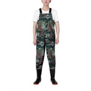 ENEN Waders Peche Homme Femme 36-47, Cuissarde de Peche Grande Taille, Nylon Composite PVC Pantalon de Bassin avec Bottes Antid&eacute;rapant (Camouflage Vert,44 EU) (EnEn, neuf)