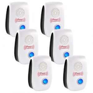 Ultrason Anti Moustique, 6 Pack Ultrason Souris et Rats & Insectes R&eacute;pulsif &Eacute;lectronique, R&eacute;pulsif Ultrason pour Anti Souris, Rats Fourmis Araign&eacute;es Moustiques (Longtingdianzi, neuf)