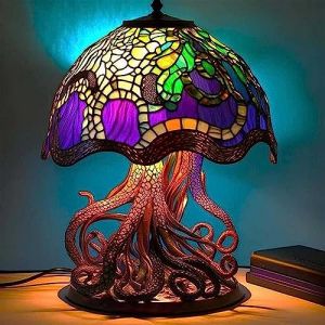 Lampe De Table en Vitrail | Lampe De Chevet Décorative des Champignons Résine | Lampe À Table De Champignon en Verre Peinture Montre Un Onirique,B (Nirvana Liberty, neuf)