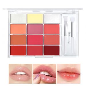 Palette de gloss à lèvres pour femme – 12 couleurs – Palette de gloss à lèvres – Palette de couleurs hydratantes pour femmes et filles (yuyanp, neuf)