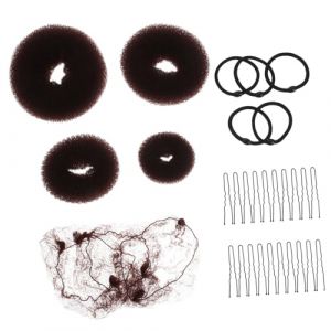 FRCOLOR 1 Jeu Ensemble D'accessoires Pour Cheveux Queue De Cheval &agrave; Bandes Accessoires De Cheveux De Mariage Coupleur De C&acirc;ble Queue De Cheval Avec Sangle Filets &agrave; Cheveux Plastique Coffee (Laners, neuf)