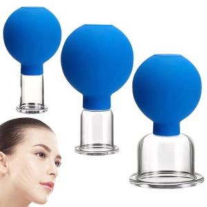 Ensemble de ventouses de 3 pcs, ensemble de ventouses pour le visage pour le visage, tassement aspirant facial de taille, œil réutilisable ＆ Ensemble de ventouses en plastique, thérapie de coupe anti (HeFengXianXiangLanHuaZhuangPinYouXianGongSi, neuf)