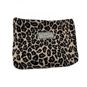 Azlanway Trousse de Toilette Femme en Velours côtelé – Trousse Maquillage avec Fermeture éclair 26×18 cm, Motif léopard – Trousse Voyage et Quotidien pour Filles et Femmes (DOOMO life, neuf)