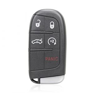 Unifizz T&eacute;l&eacute;commande de voiture &agrave; 5 boutons de rechange pour Chrysler 200 300 pour Dodge Charger Challenger Dart Limited M3N40821302 433 MHz 46 puces avec cl&eacute; de porte Noir (YOUNIFIZ, neuf)