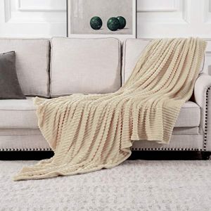MIULEE Couverture Plaid Flanelle Velours Jeté Housse de Lit Canapé Chambre Sofa Peut Ëtre Utilisé dans 4 Saisons 1 Pièce Douce Fourrure Polaire Douce et Chaude Voilage Bébé 220X240CM Kaki Clair (MIULEE HOME, neuf)